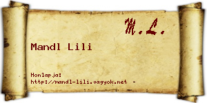 Mandl Lili névjegykártya